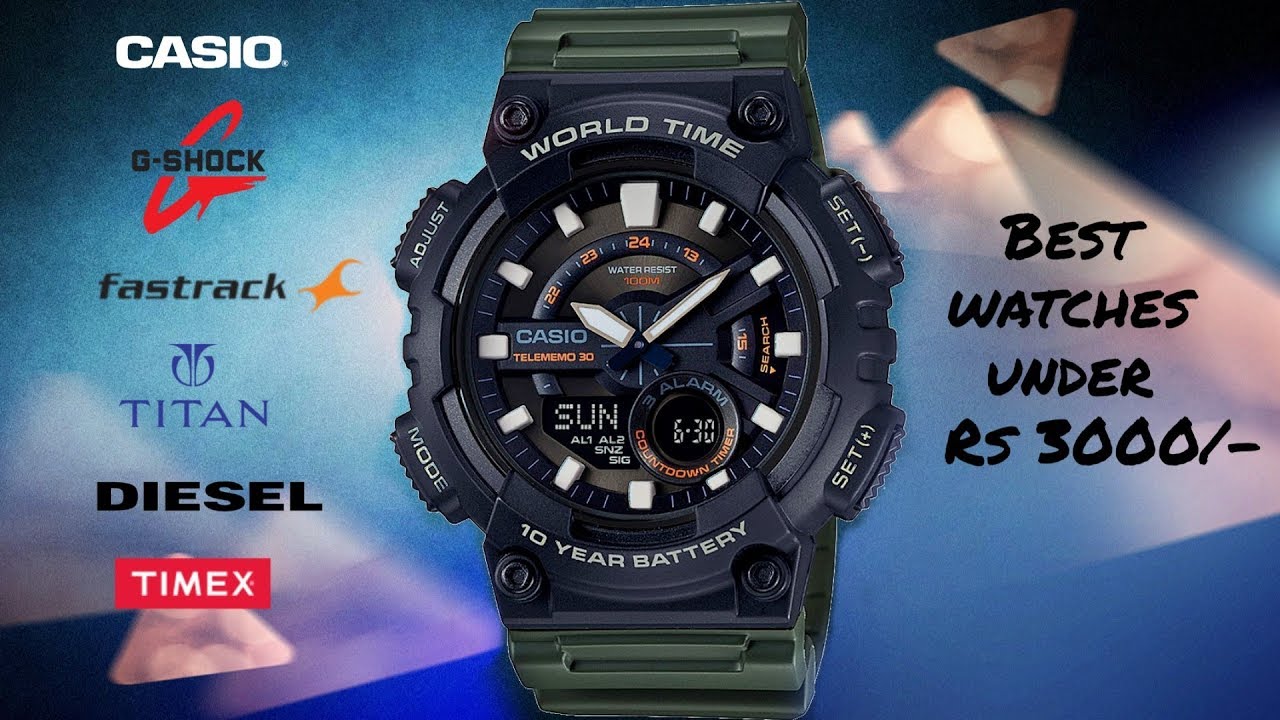 Top 10 BEST Watches under Rs 3000 in India | G-Shock, Diesel, Casio, Titan, Ferrari,  Fastrack, etc