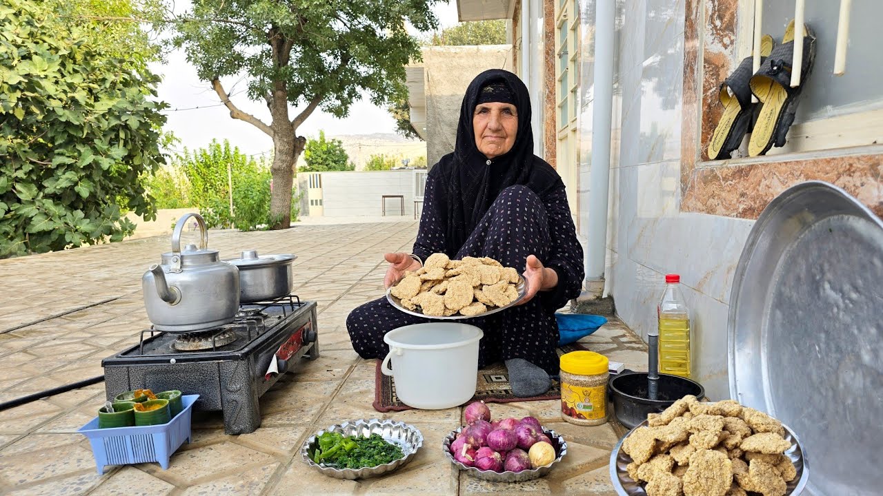 VILLAGE LIFE IN IRAN: Cooking local Tarkhineh food for lunch | village cooking | ILAM 
