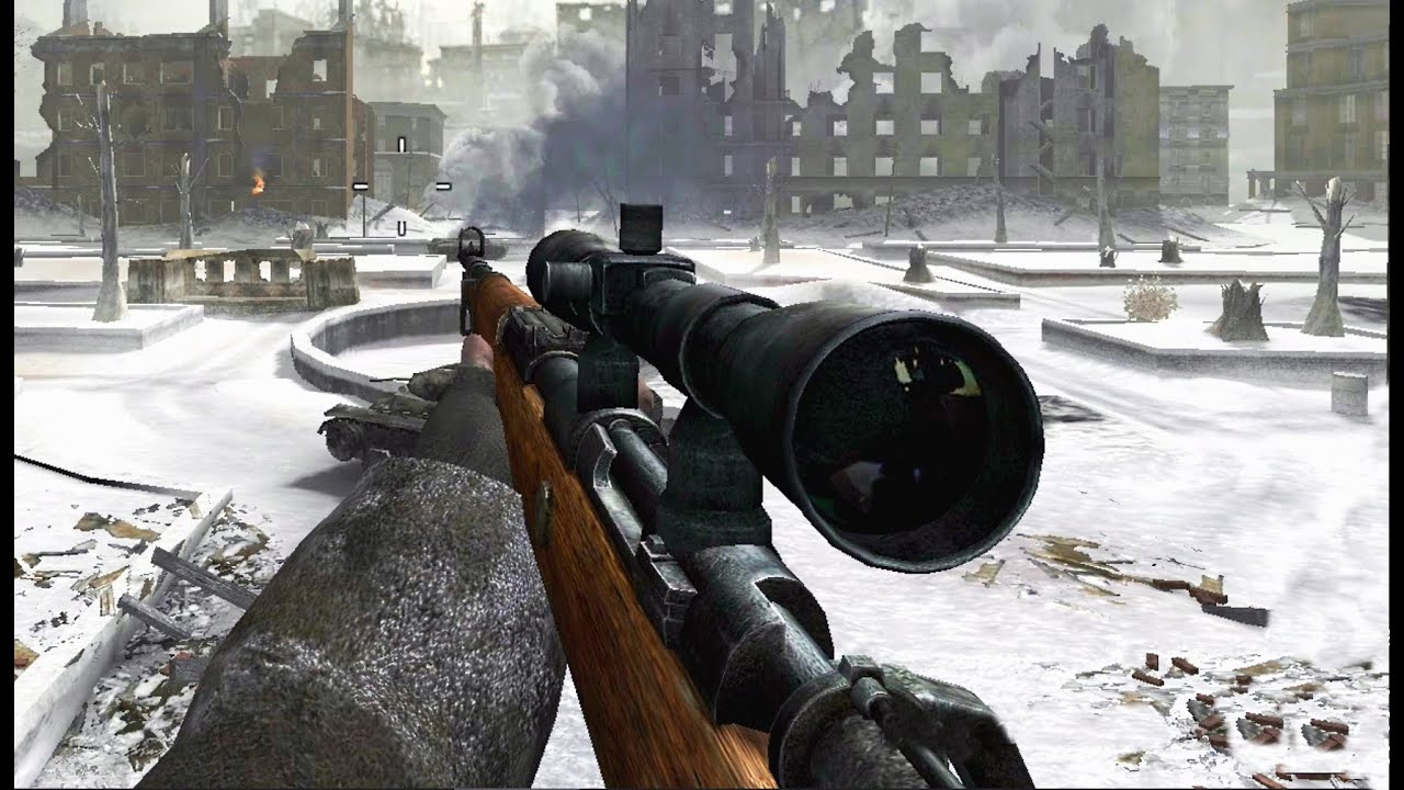 Геймплей ветерана снайперской миссии Call of Duty 2