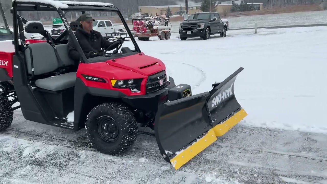 New Gravely JSV Atlas 3400 with a Sno-Way UTV V-Plow Snowplow