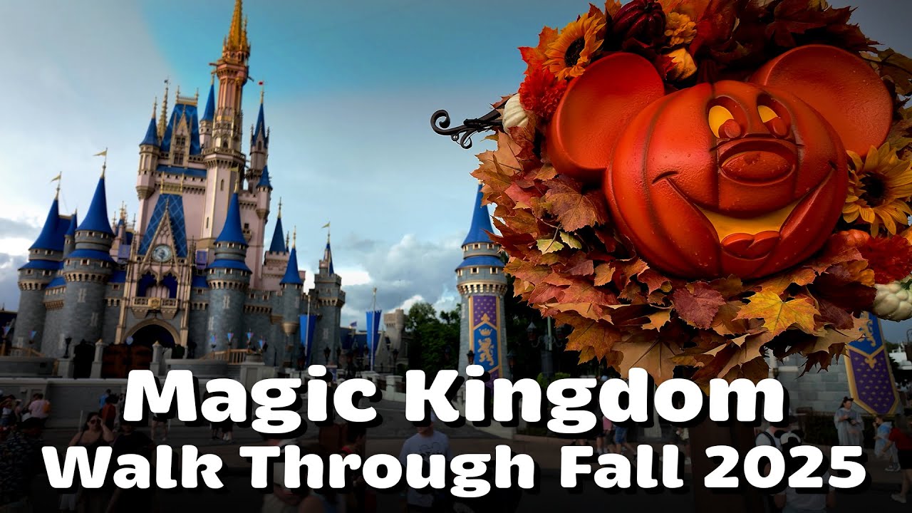 Magic Kingdom Fall Walkthrough 2025 | Disney World Halloween Decorations Tour | 4K