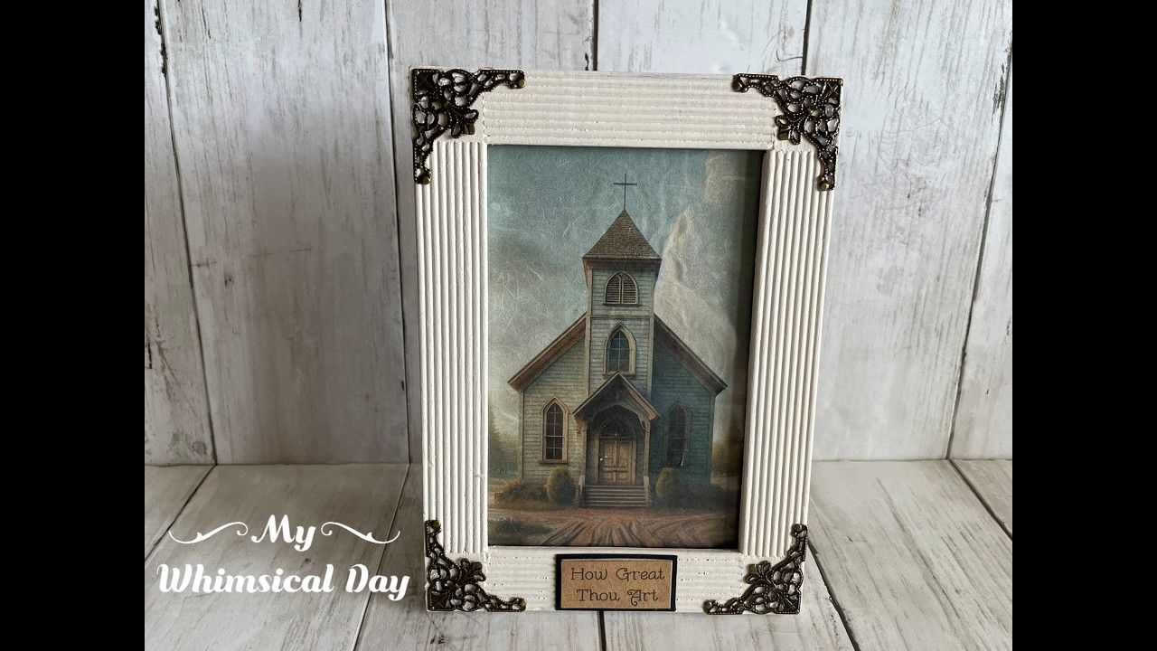Vintage Church Print on Mulberry Paper tucked nicely in a thrift-store frame repurpose!