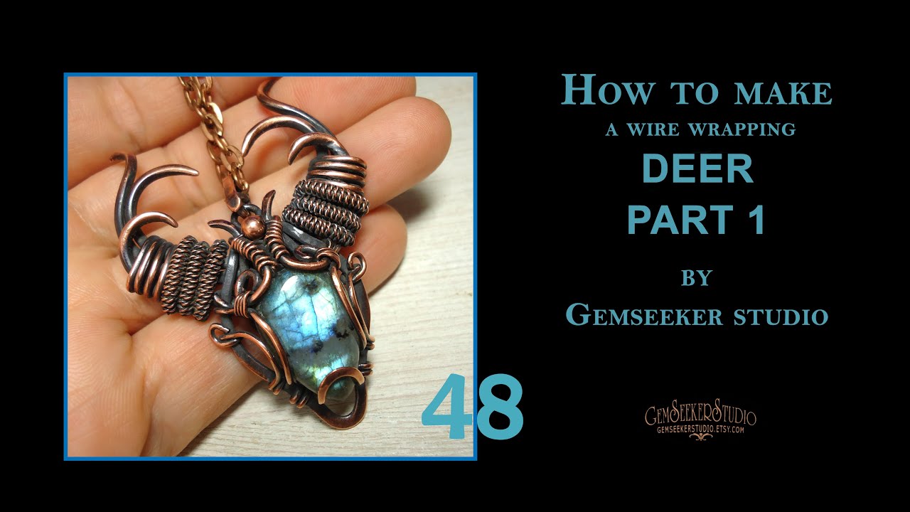 How to make a wire wrapping deer pendant. DIY jewelry. Part 1.