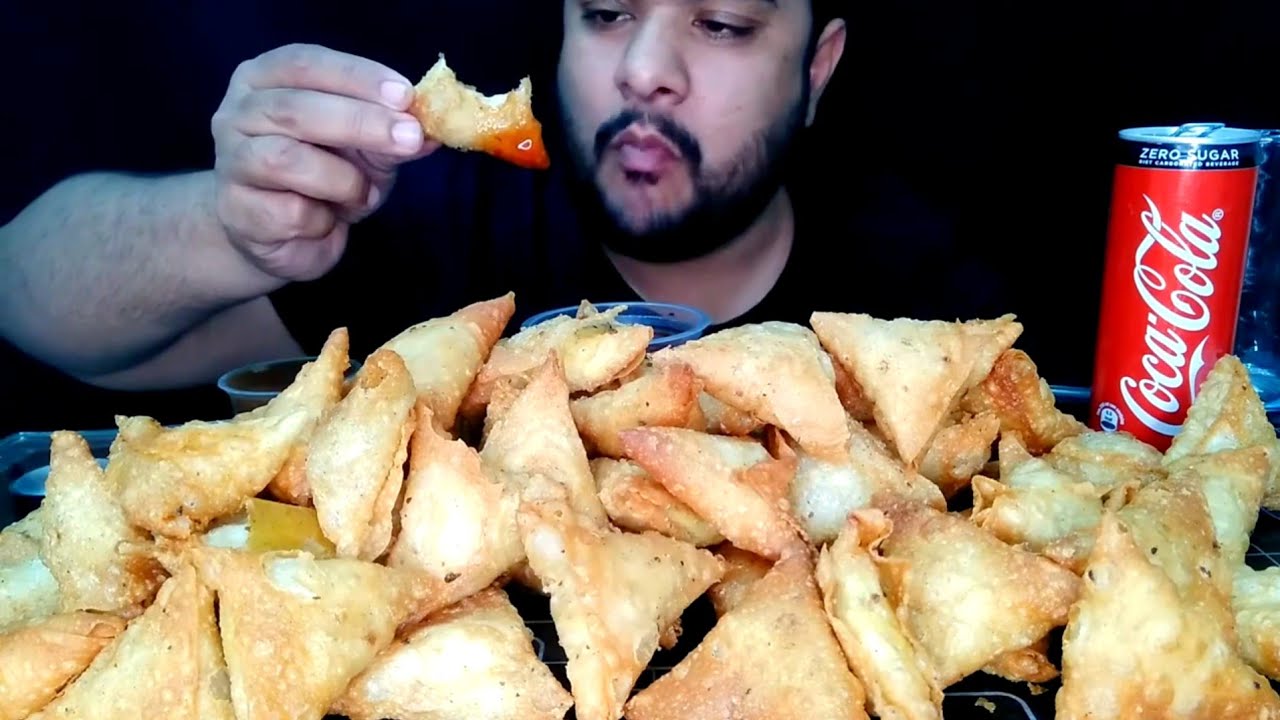 OH MY GOD ASMR Eating 100 SAMOSA EATING CHALLENGE 