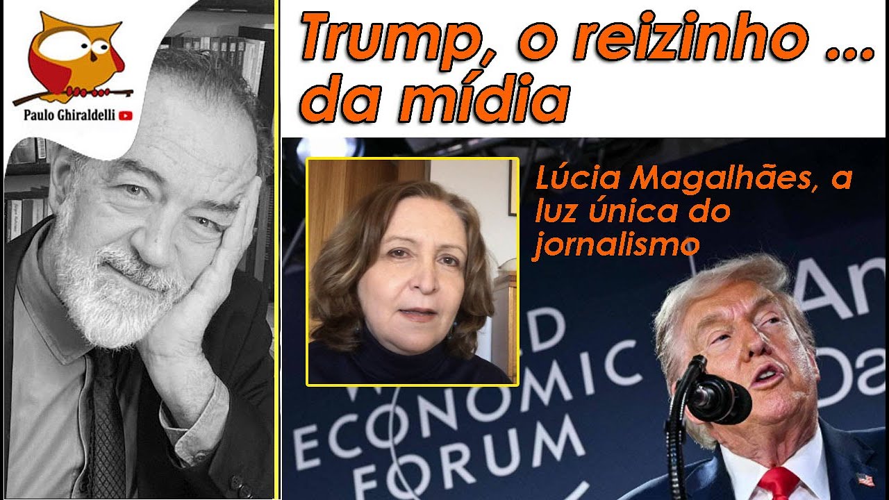 TRUMP, O REIZINHO ... DA MÍDIA. Vídeo a partir da brilhante Lúcia Guimarães 22 de janeiro de 2026