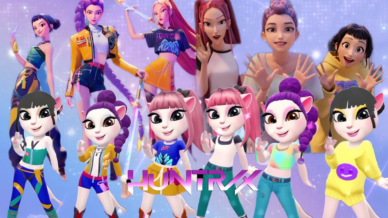 KPOP DEMON HUNTER'S COSPLAY MAKEOVER💖🎀❤️🎶 WITH ANGELA #mytalkingangela2 #kpopdemonhunter