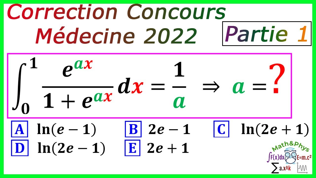 Correction Concours Médecine - Concours Médecine 2022 - [Partie 1]