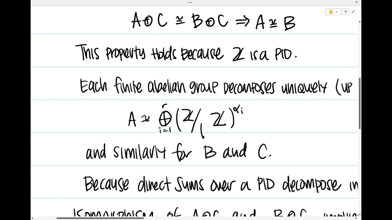 Application of the Structure Theorem for Finitely Generated Abelian Groups