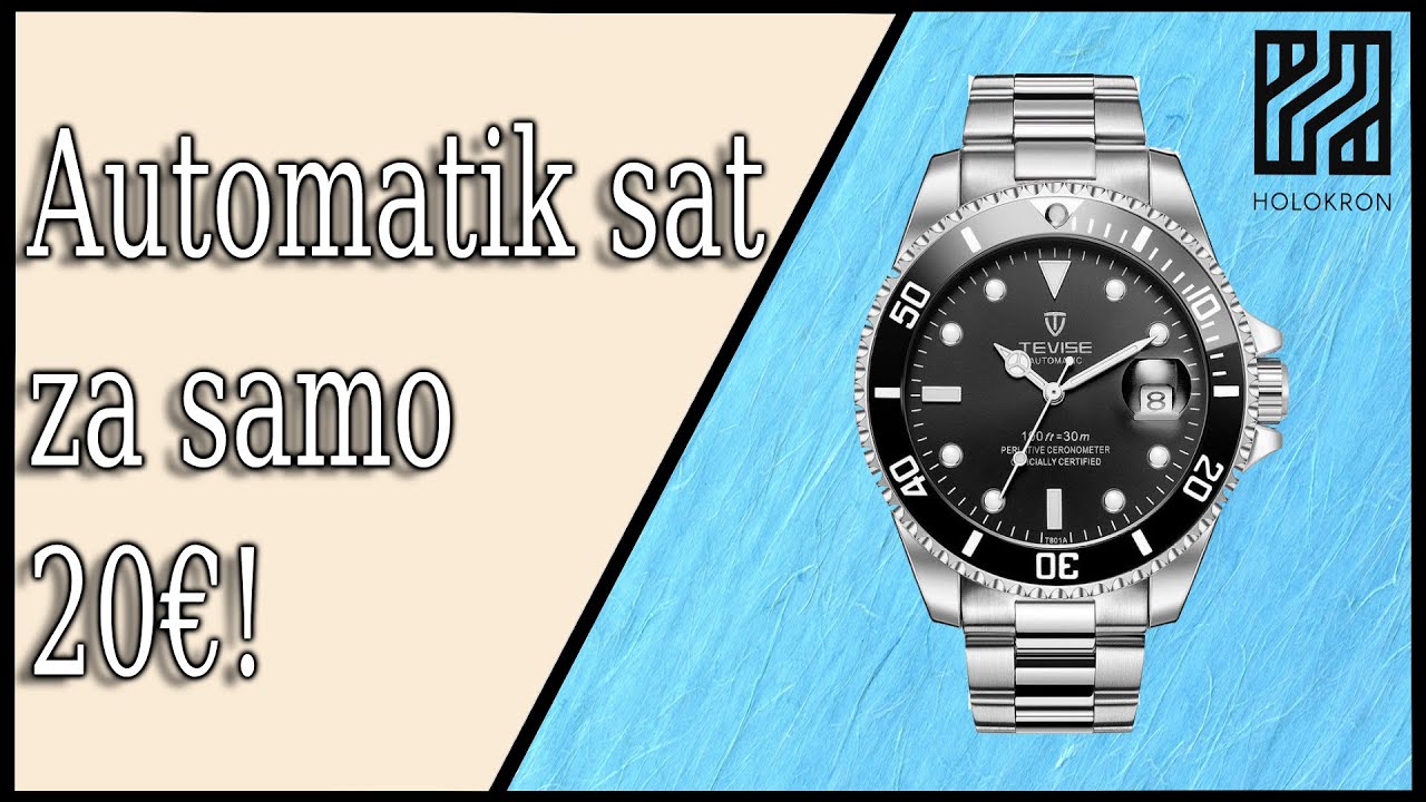 ⌚Tevise T801A (omaž na Rolex Submariner) - automatik sat za samo 20 evra! (4K) + Poklanjanje sata⌚