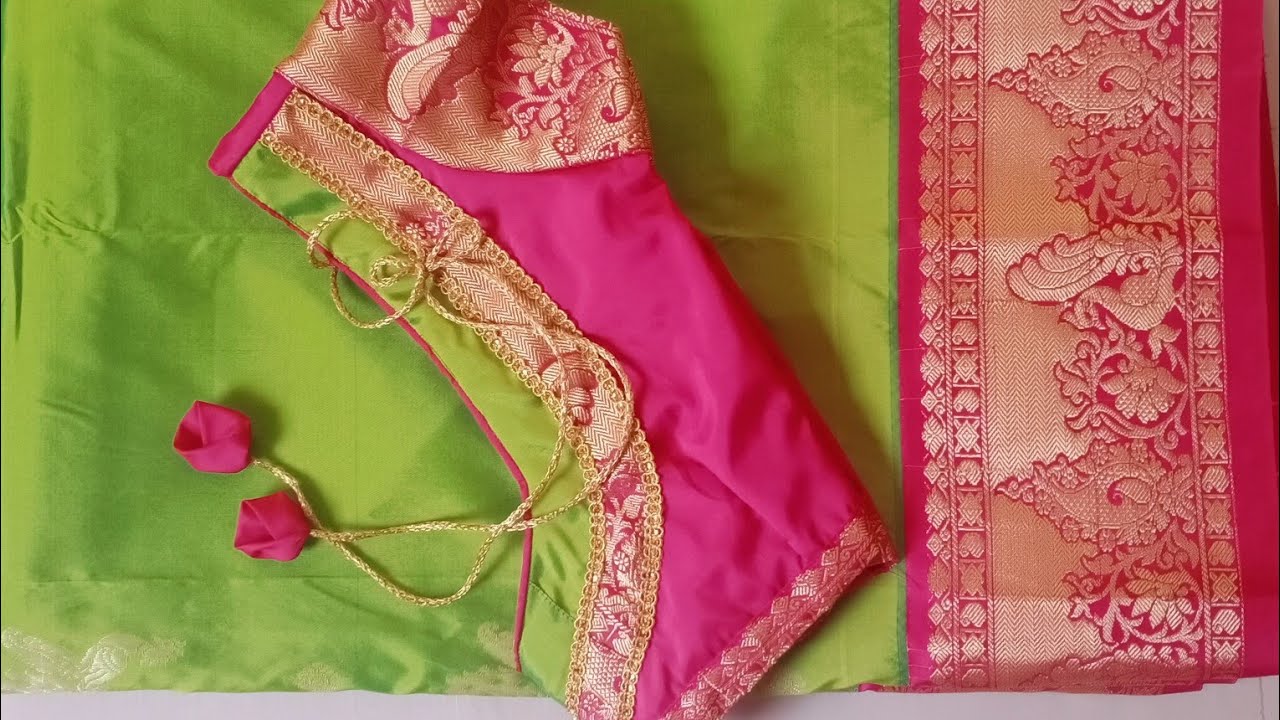 Very easy and beautiful paithani blouse back neck design /cutting and stitching /blouse designs /