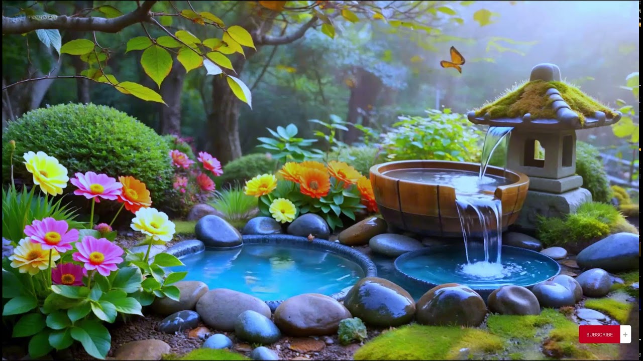 Peaceful Zen Garden 🌿 Gentle Water Sounds with Chill Piano Music
