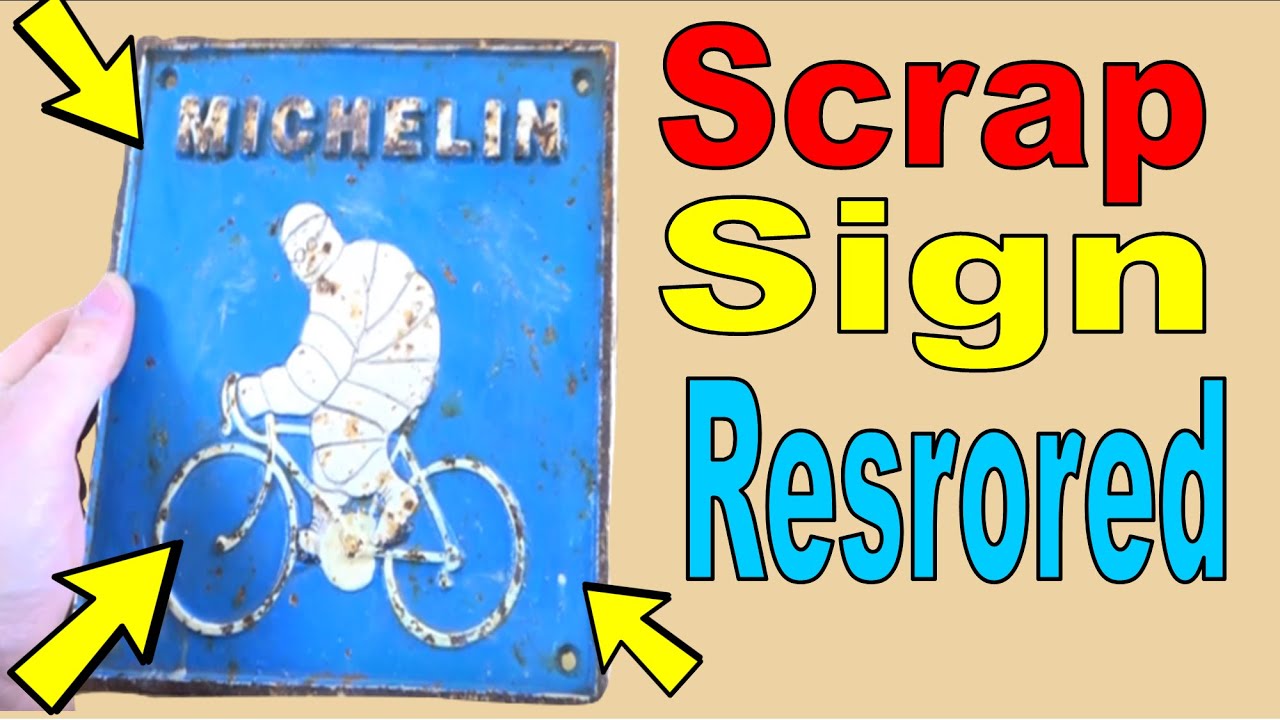 70 yr old Restoration of a vintage 1946 ww2 era sign found at the tool english market