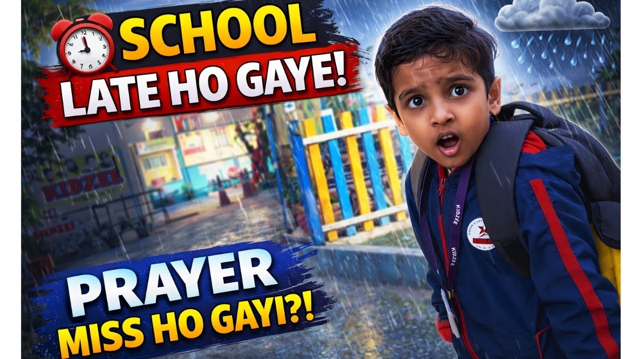 Late Ho Gaye School Ke Liye😅|Adhu Ki Prayer Miss Hote Hote Bachi | Sabzi Shopping+Rainy Evening Vlog