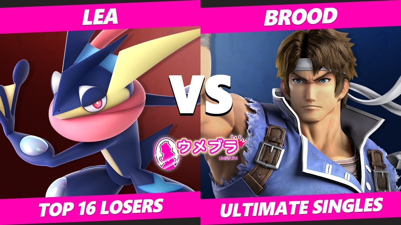 Japan Smash Ultimate Tournament - Lea (Greninja) Vs. Brood (Richter) Umebura SP2 SSBU Top 16 Losers