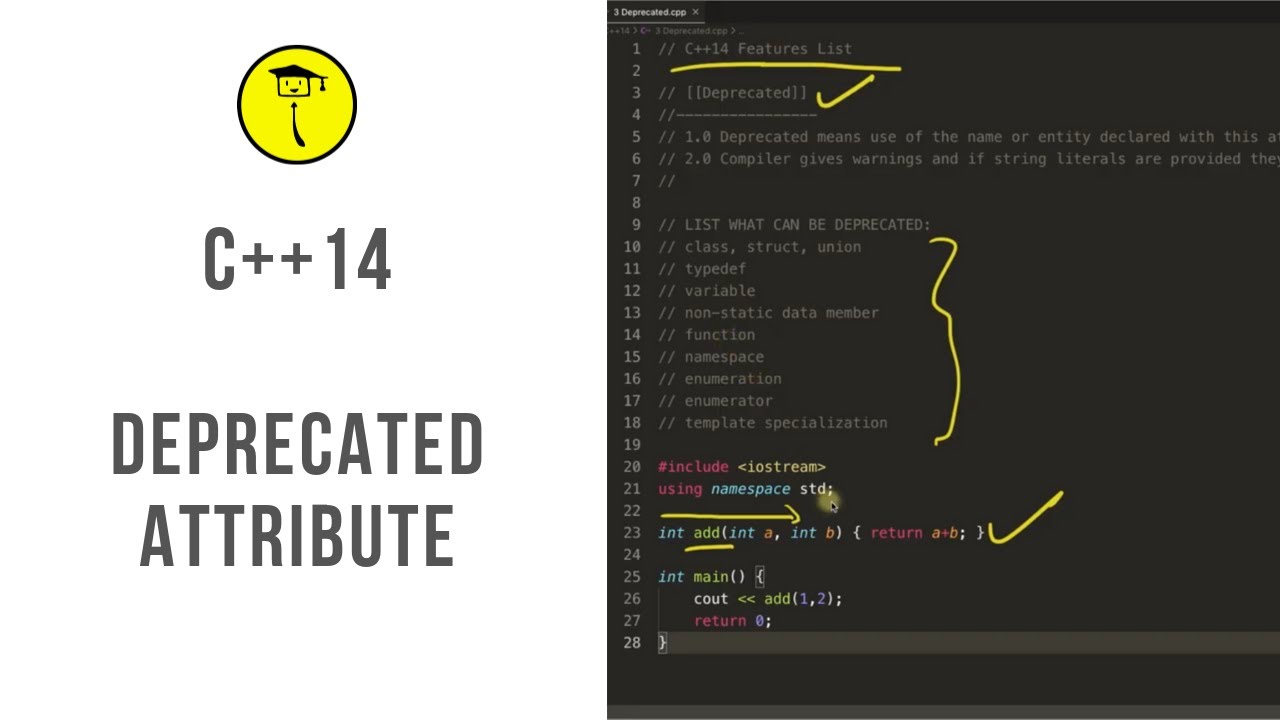 Устаревший атрибут в C++