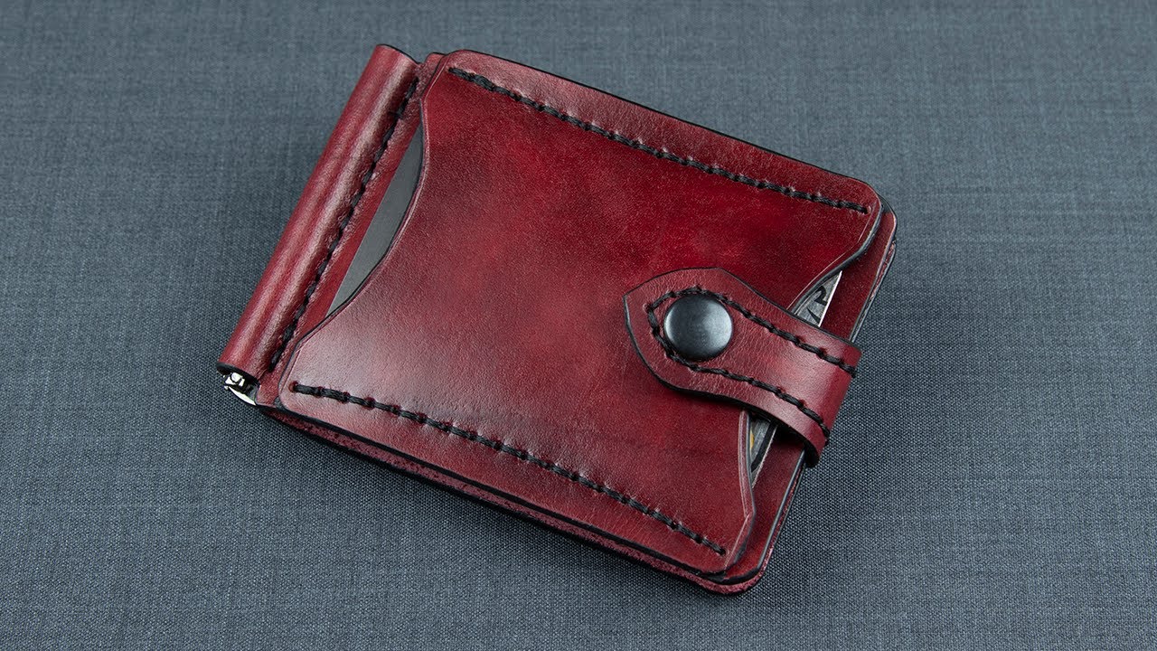 Маленький кошелек из кожи своими руками + выкройка / Leather wallet handmade DIY + Pattern