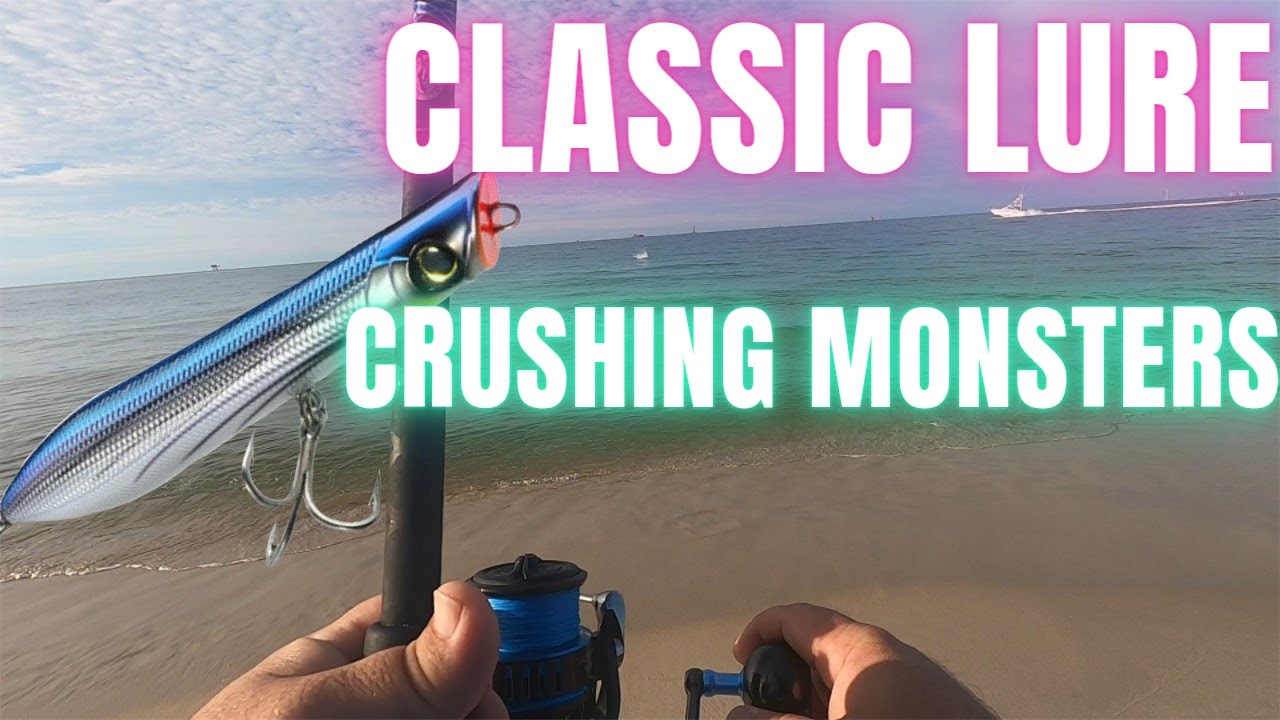 Topwater SURF FISHING BEACH MONSTERS with CLASSIC LURES: GULF COAST