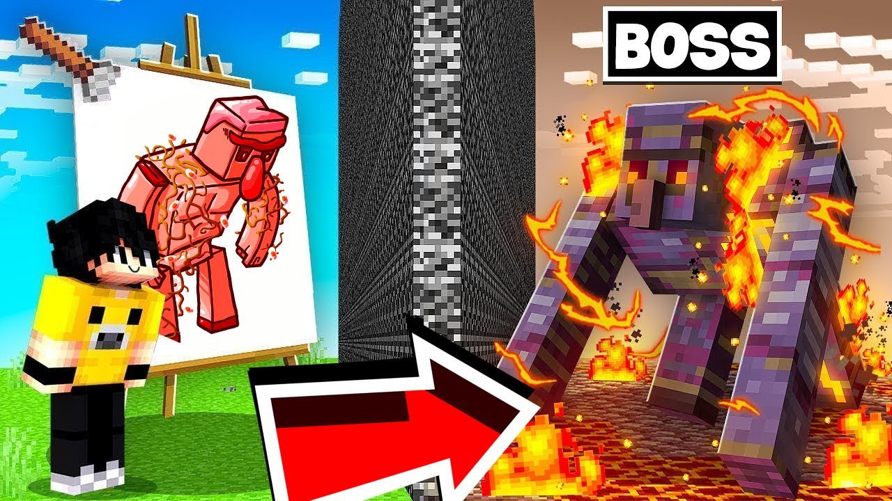 Minecraft'ta ÇİZDİĞİM BOSSLAR CANLANIYOR!