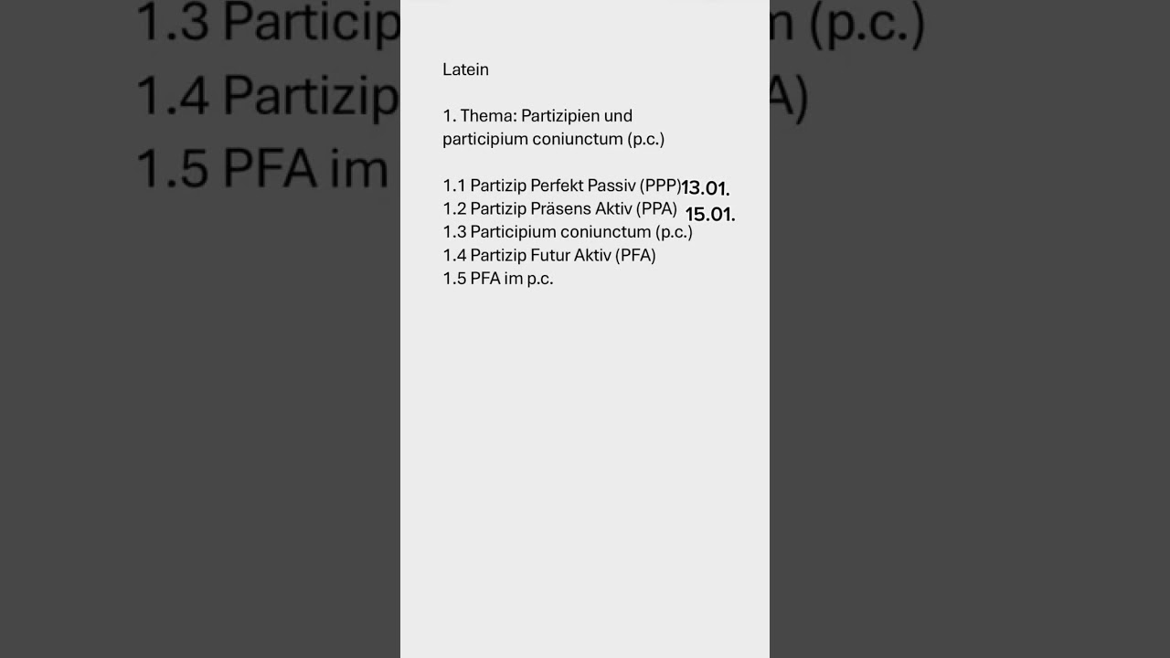 Thema Latein: Partizipien