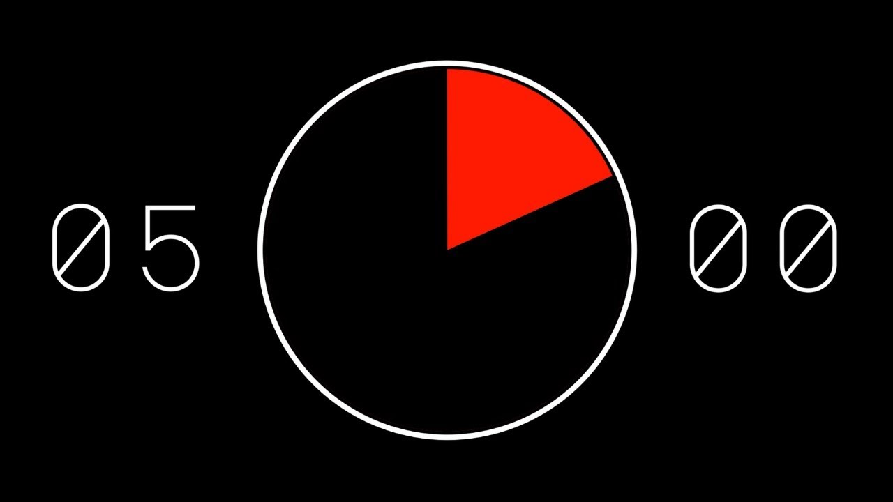 5 Minute Minimal Countdown Timer &ndash; 4k Clean Design + Subtle Alarm