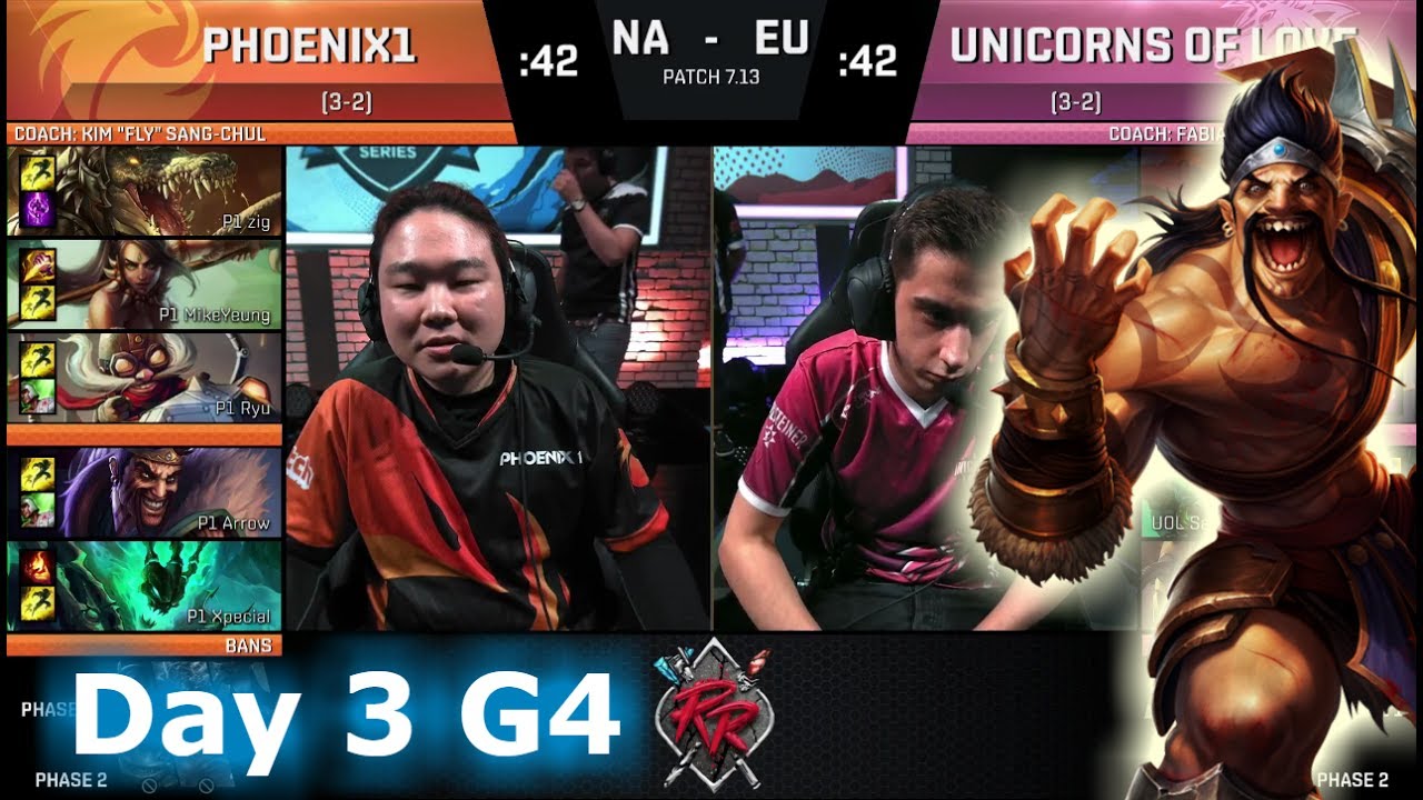 Phoenix1 vs Unicorns of Love | Day 3 of NA vs EU Rift Rivals 2017 LoL | P1 vs UOL #RiftRivals