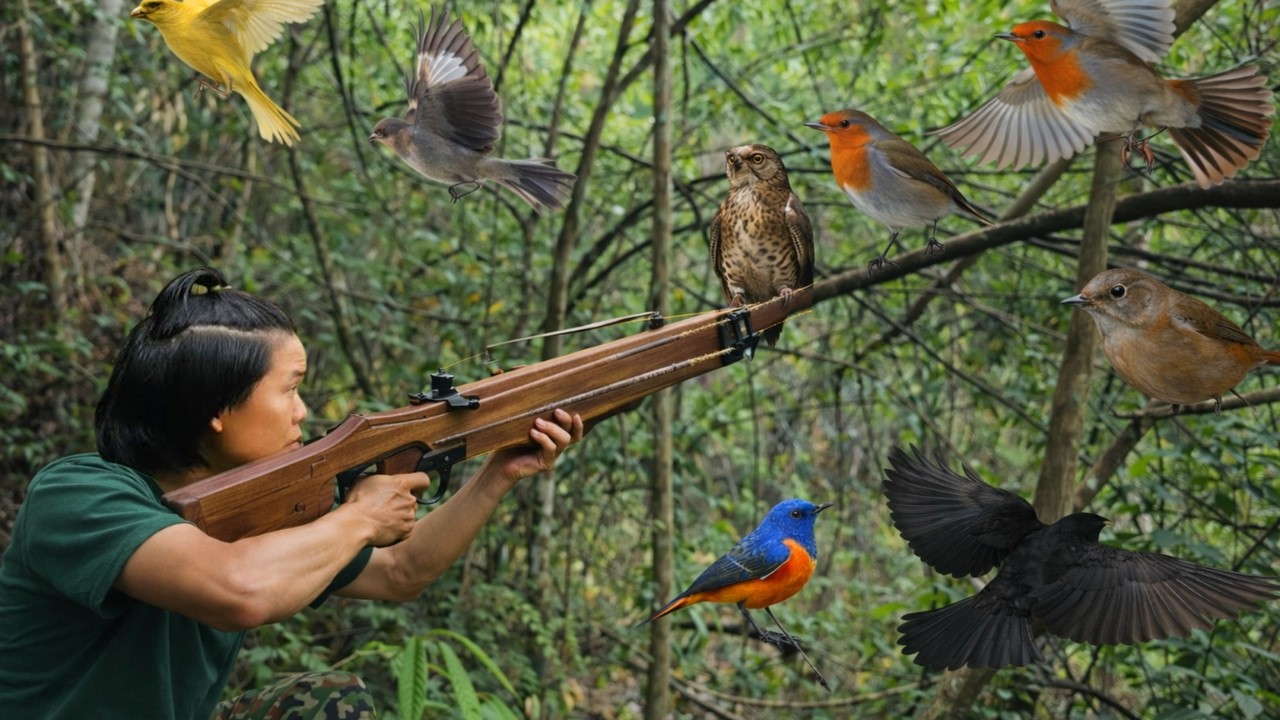 Living Alone in the Jungle: Wild Bird Trapping, Forest Survival & Green Farm Life
