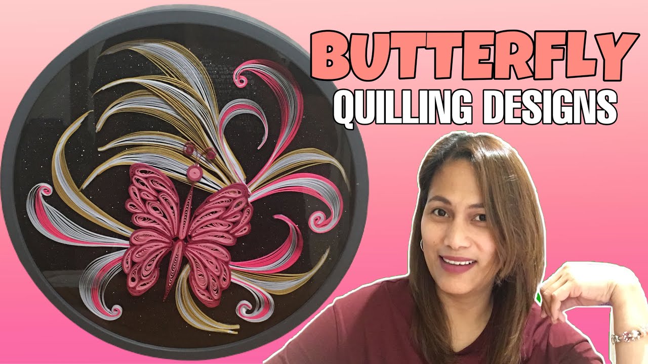 BUTTERFLY QUILLING DESIGNS ON A WALL CLOCK TURN INTO FRAME by cathymagat/DIY wall decorations