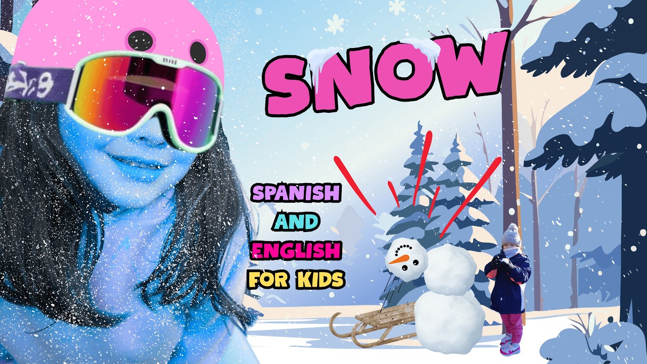 Let’s Play in the Snow! ❄️ | Snow Vocabulary for Kids | Spanish & English Learning