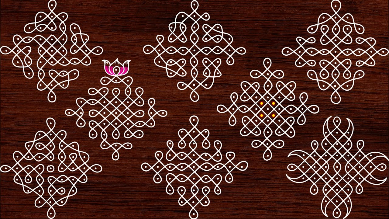 Navratri special kambi kolam design 2023 | Simple 9 dots chukkala muggulu for beginners