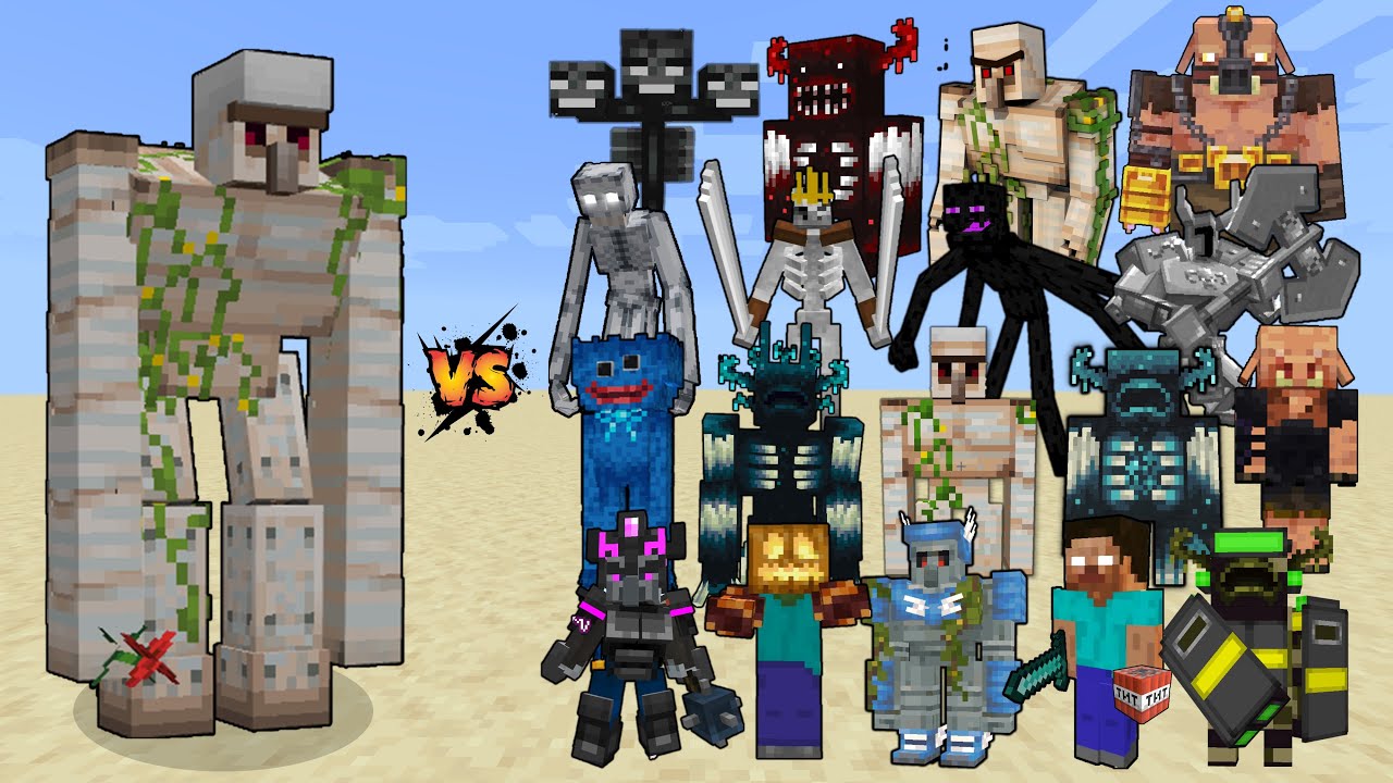 Mutant Iron Golem vs Mutant Mobs & Bosses - Minecraft Mob Battle