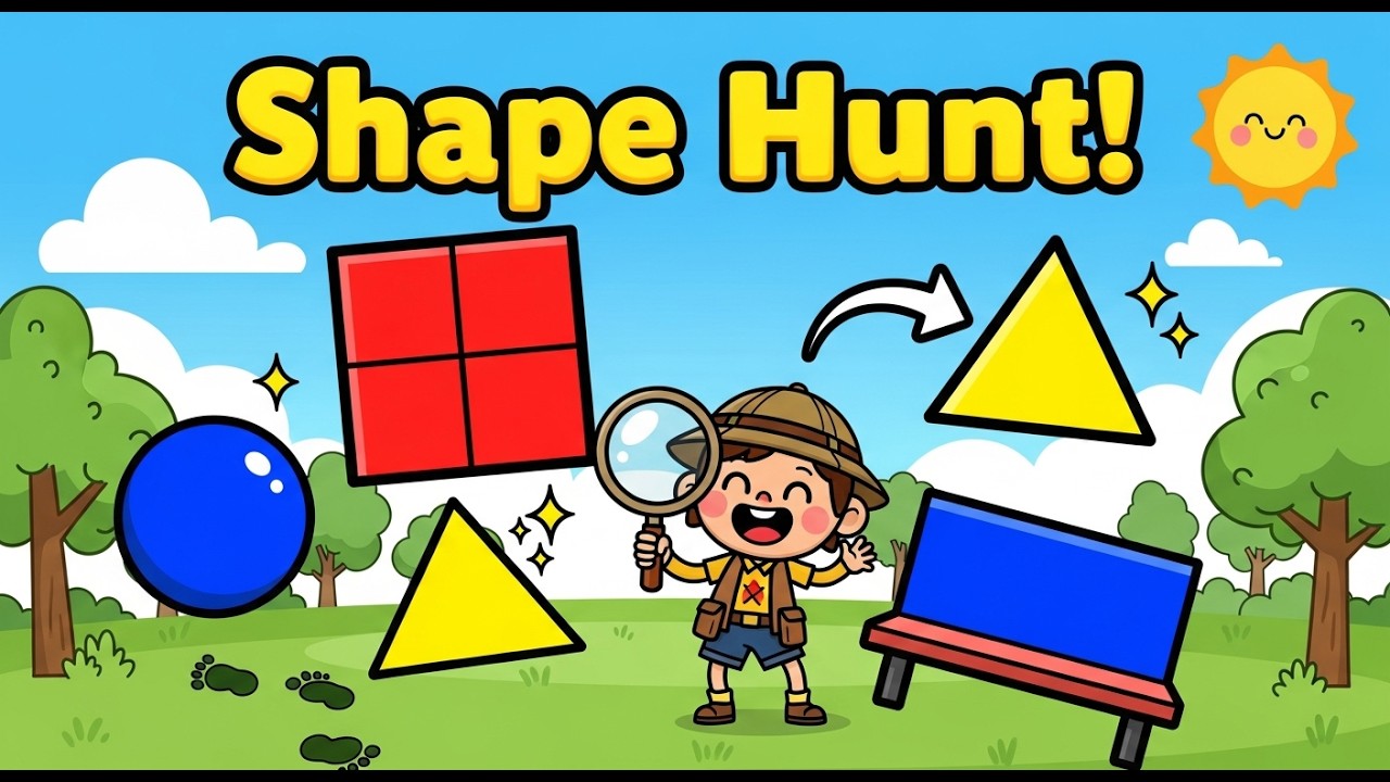 Outdoor Shape Scavenger Hunt for Kids | Learn Shapes Outside | Fun Preschool Learning