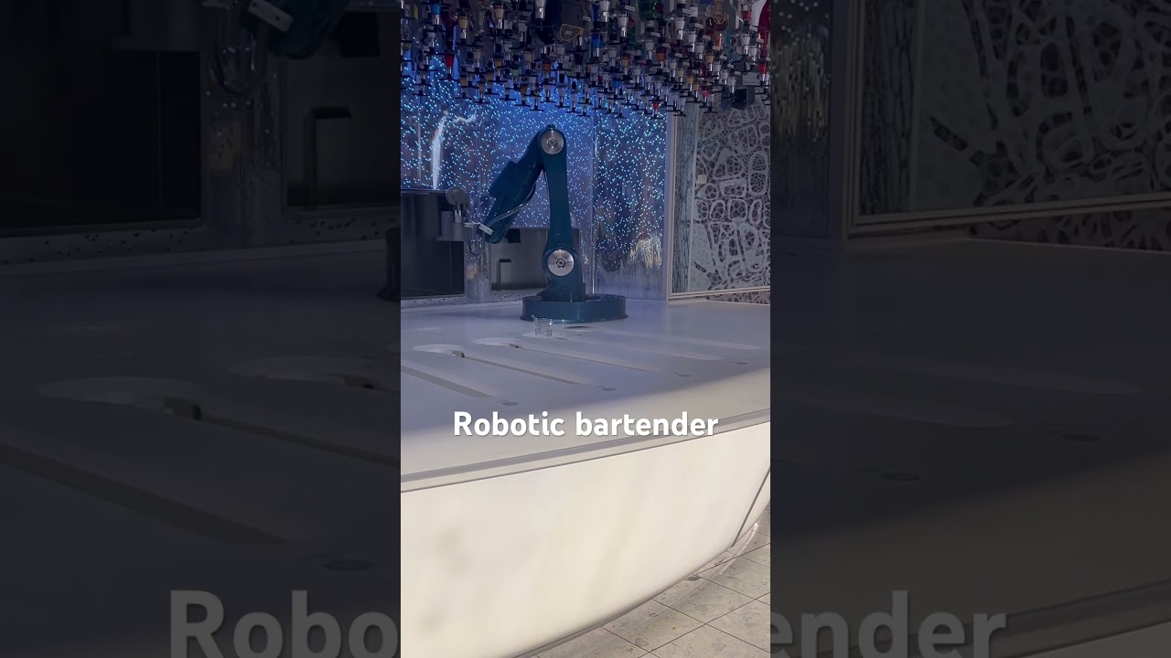 Robotic bartender at the bionic bar on Royal Caribbeans Oasis of the Seas