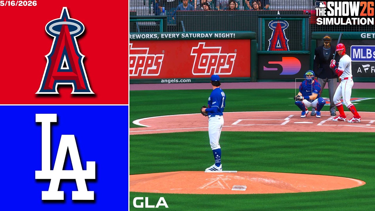Dodgers vs. Angels Simulation | 5/16/26 | MLB The Show 26 PS5 Gameplay