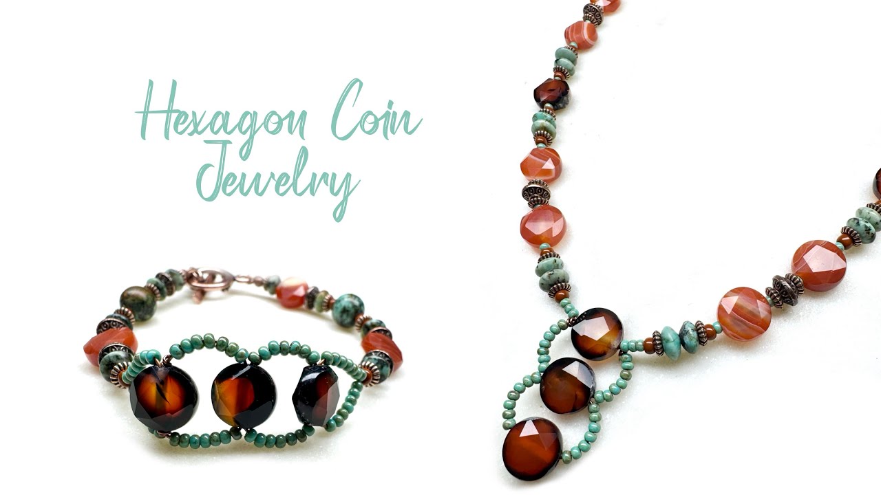 DIY Tutorial: Stunning Hexagon Bead Jewelry Set with African Turquoise & Carnelian! 🔶📿