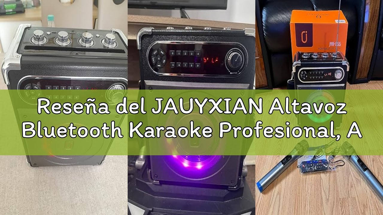 Reseña del JAUYXIAN Altavoz Bluetooth Karaoke Profesional, Altavoz Karaoke 2 microfonos inalambricos