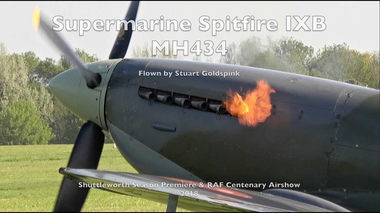 Spitfire MH434 - Shuttleworth Season Premiere & RAF Centenary Airshow 2018