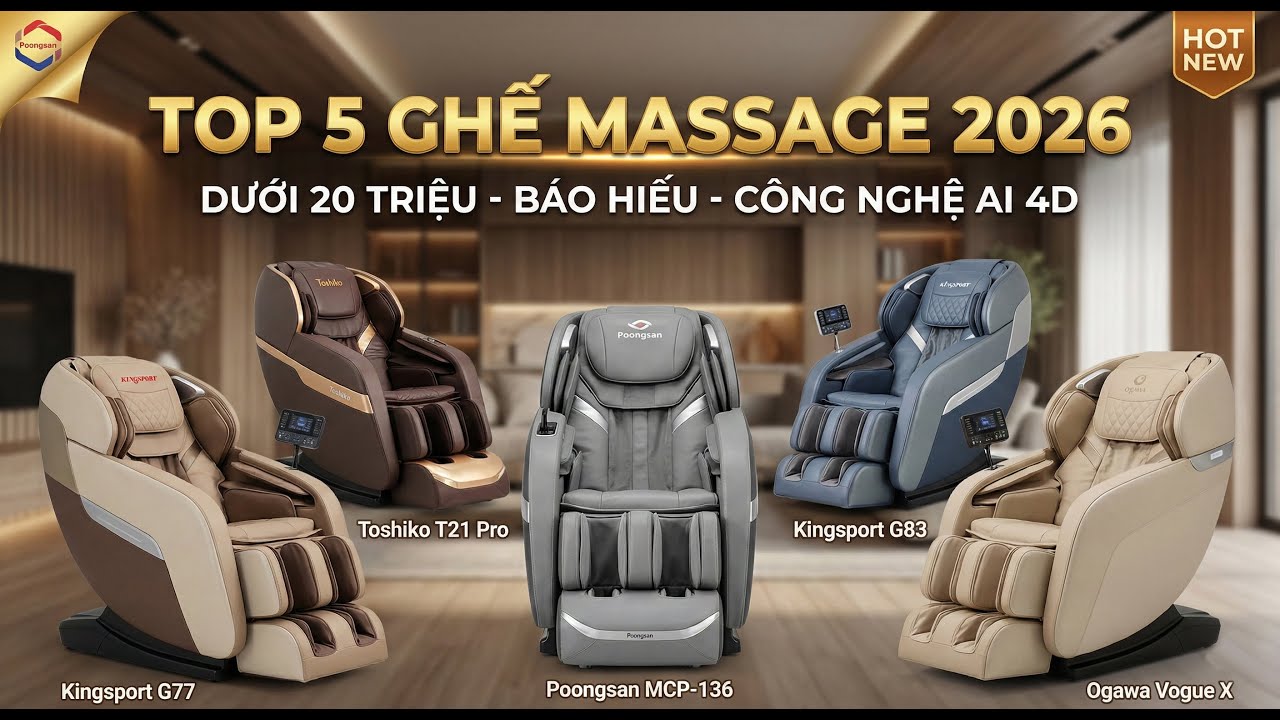 TOP 5 Ghế Massage Dưới 20 Triệu Đáng Mua Nhất 2026 | Cách Lựa Chọn Ghế Massage Báo Hiếu Chuẩn