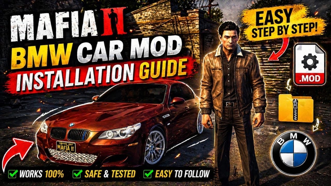BMW Car Mod In Mafia 2 & Made Man DLC Mod (Quick Guide line)