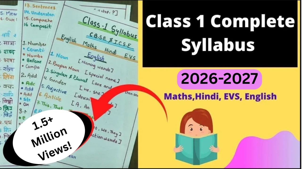Class 1 Syllabus All Subject | Class 1 Syllabus For CBSE & ICSE | Class 1 Latest Syllabus 2025-2026