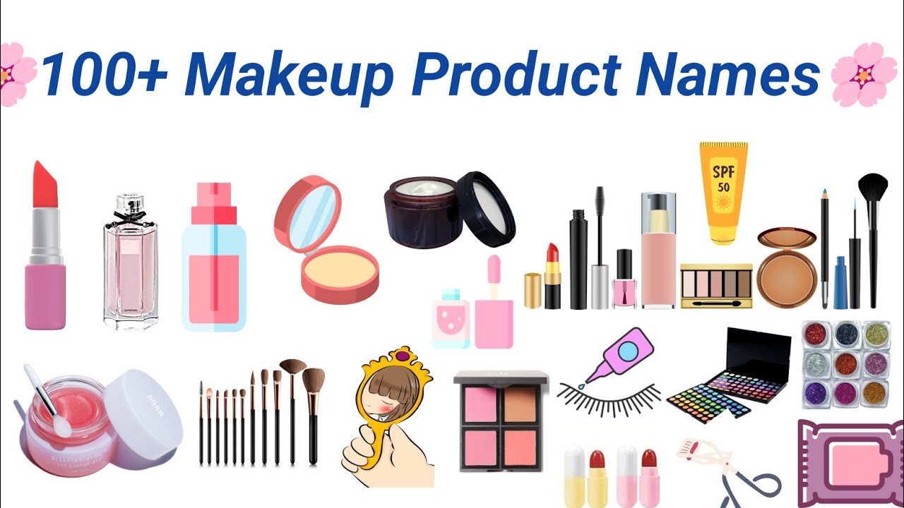 makeup product names in English