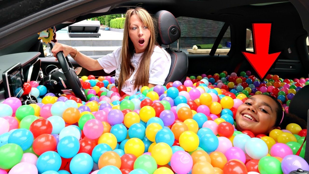 BALL PIT PRANK IN MY MOM'S CAR!!