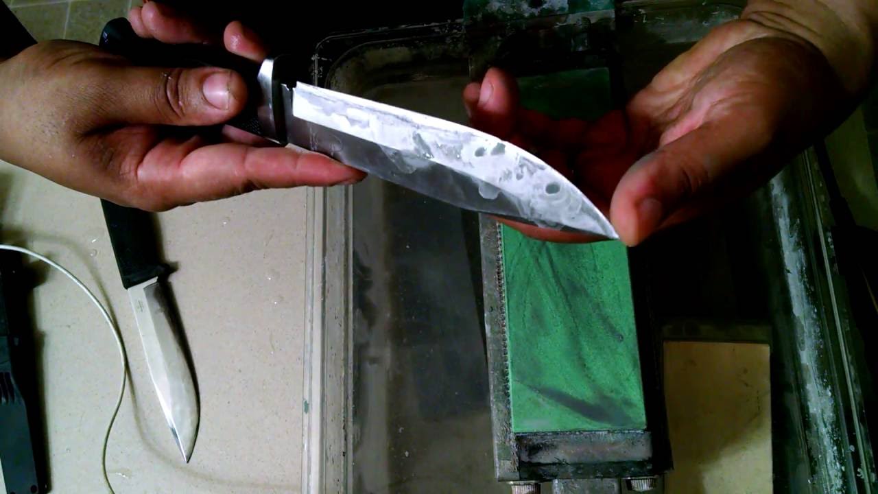 Sharpening Fallknivens A1's for rope cut testing