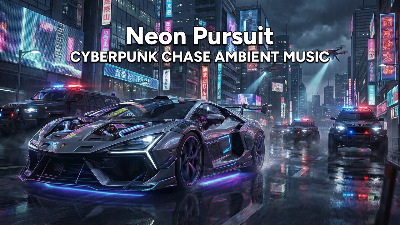 Cyberpunk Chase Ambience | RPG Background Music | Neon City Escape | 1 Hour