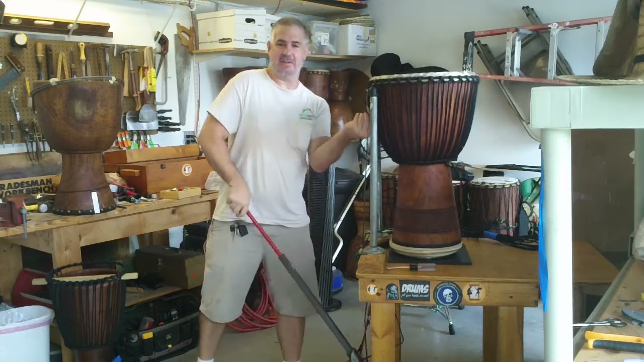 Djembe Repair:  Rope Puller with swivel base.  Instructional video by Jason Megibow