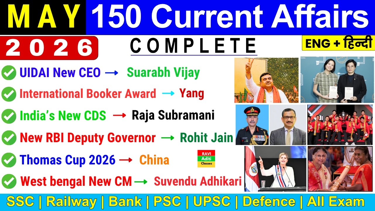 May  2026 Monthly Current Affairs | Current Affairs 2026 Full Month | Imp Current Affairs 2026