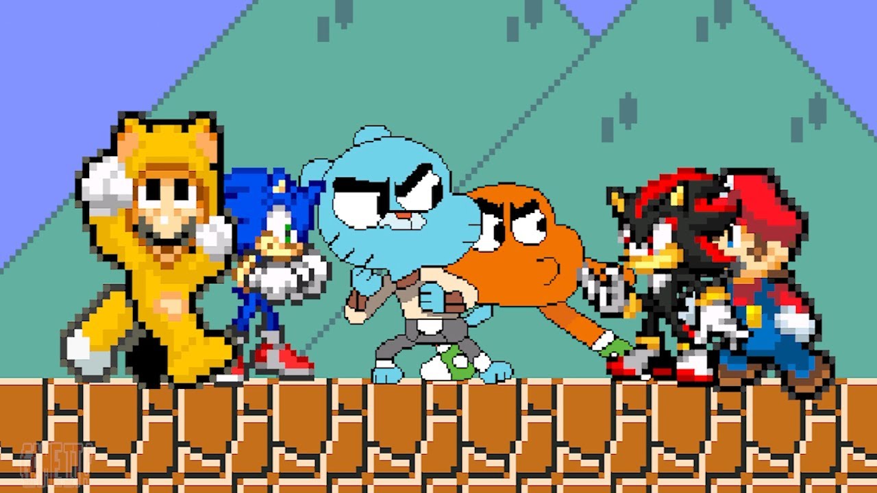 TEAM SONIC SUPER BETTER LUIGI & GUMBALL  vs  TEAM SHADOW SUPER BETTER MARIO & DARWIN | BEST OF 3