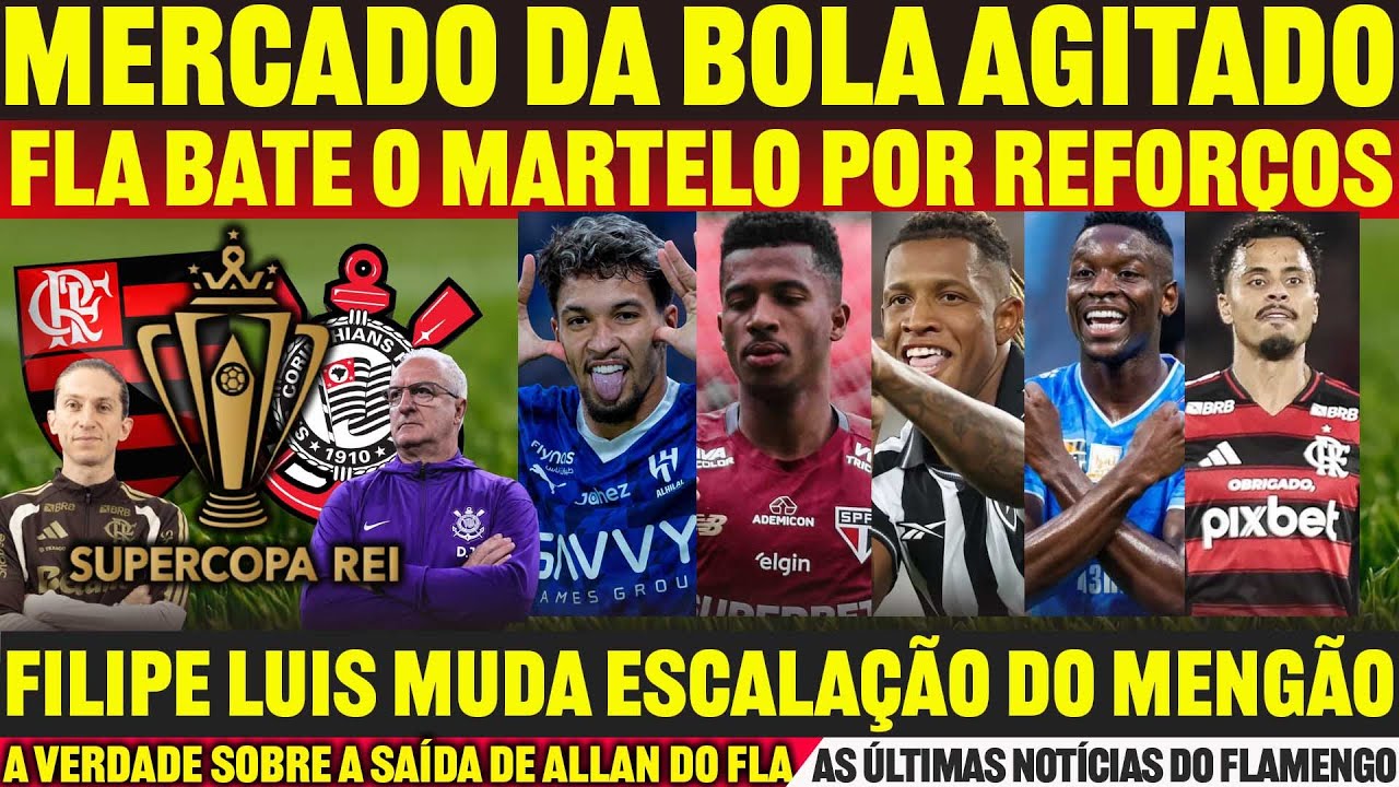 FILIPE LUIS MUDA ESCALAÇÃO DO FLAMENGO • MARTELO BATIDO: MARCOS LEONARDO, MARCOS ANTÔNIO E DANILO E+