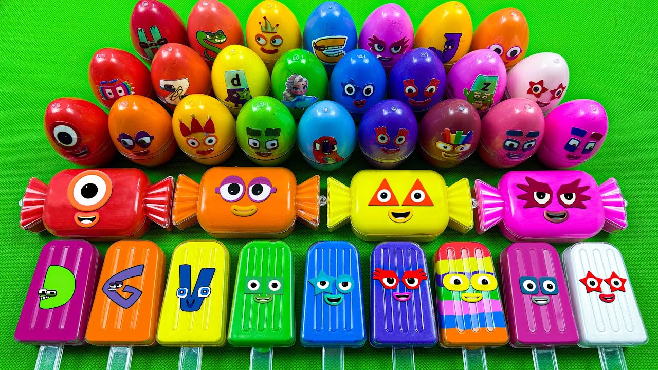 Numberblocks 🏳️‍🌈 Hidden Slime Opening Alphablocks Clay in Mini Ice Cream, Eggs Colorful ASMR 🥚🌈💖