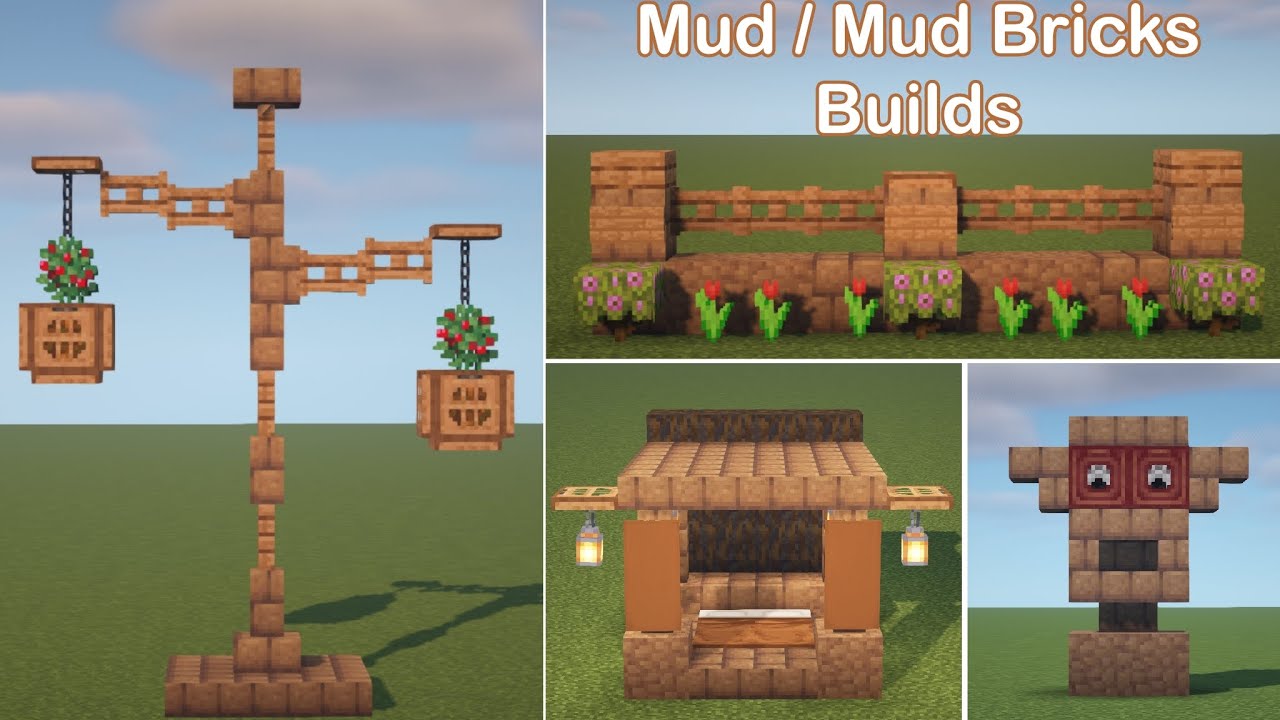 ✔️ Minecraft 1.19 : 7 Amazing Interior and Outdoor Mud Bricks Build Hacks & Ideas !