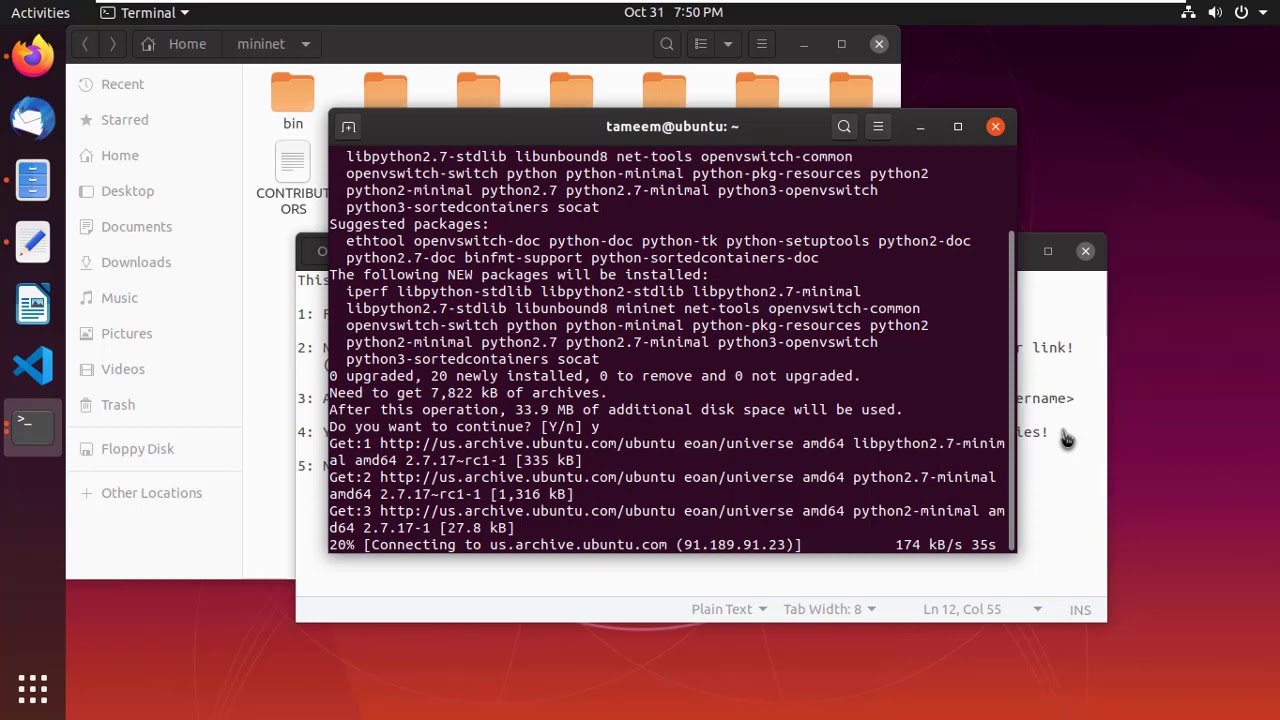 Mininet and POX Installation